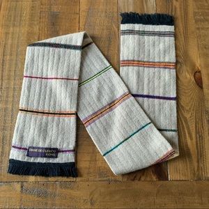 Diane De Clercq  short knit wool-cashmere striped scarf